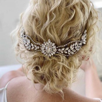 Alloy Hair Comb With Rhinestones Designed for The Back of The Head Or As A Side Comb